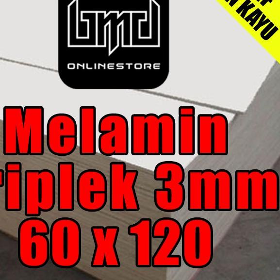 Melamin Putih Glossy Ukuran (60x120)cm Papan kayu Triplek 3mm