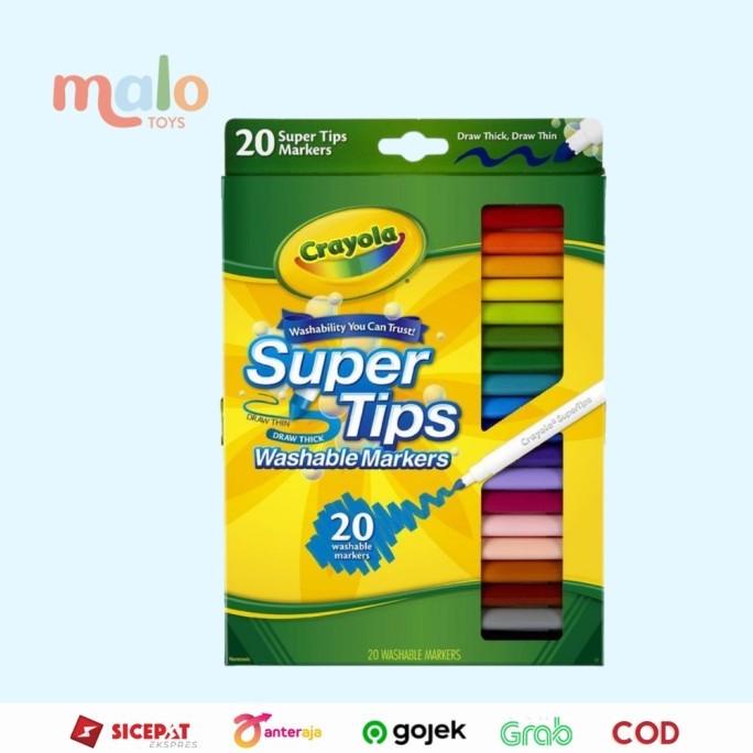 

.. MALOTOYS - Crayola Washable Markers 20 Pcs Super Tips Fine Line Marker