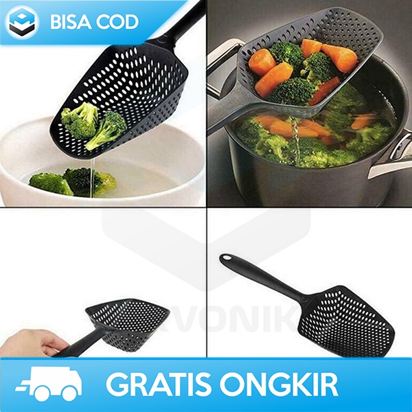 SPATULA+SARINGAN SODET SUTIL GLANYOMI TAHAN PANAS MUDAH DIBERSIHKAN