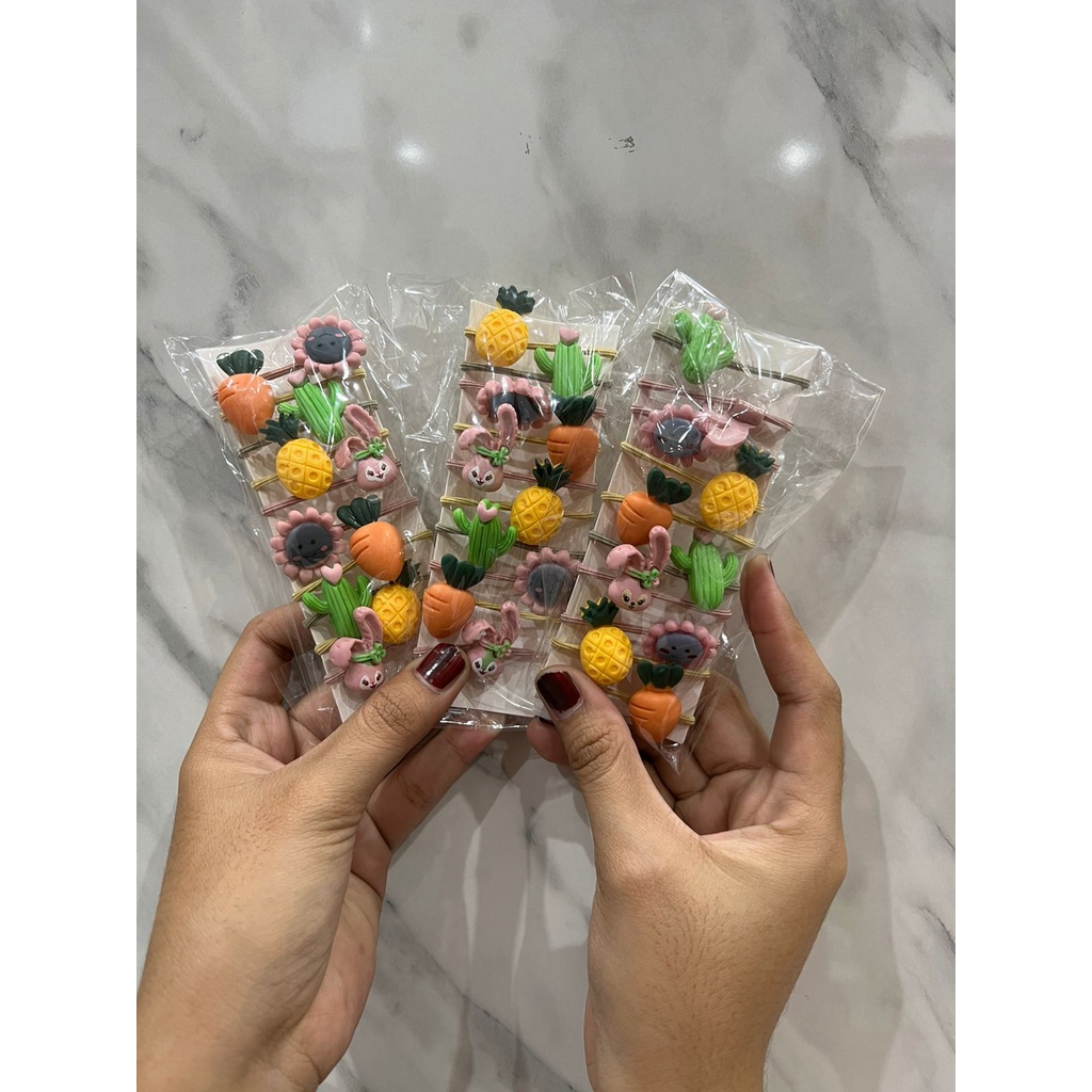 IKAT RAMBUT KARAKTER ANAK GAYA KOREA KUCIRAN LUCU WARNA WARNI 3D HAIR STYLE ELASTIS LENTUR UNTUK ANAK PEREMPUAN IMUT ISI 10 PCS SR41