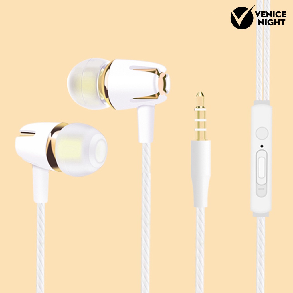 (VNEP) (Berkabel) YM108 Earbud Universal Wire Control Heavy Bass 3.5mm Ergonomis In-Ear 4D Stereo Earphone untuk Olahraga