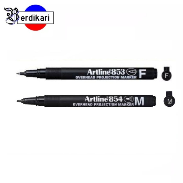 

:::::::] Spidol Permanent OHP Marker Hitam Artline EK 853 Medium & 854 Fine