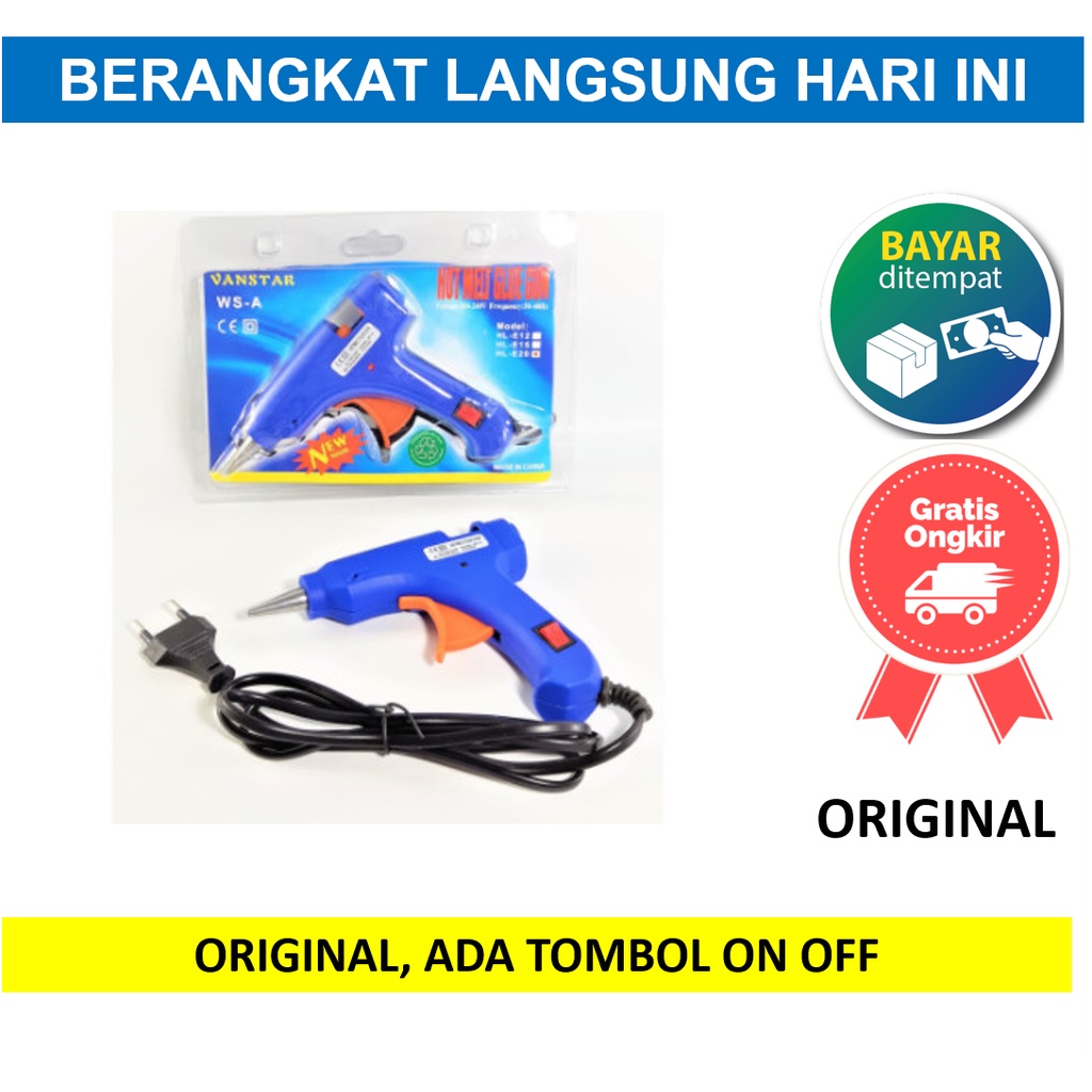 

Alat Lem Tembak ON OFF Glue Gun Tombol Bakar Vanstar 20 Watt W 20W 20Watt