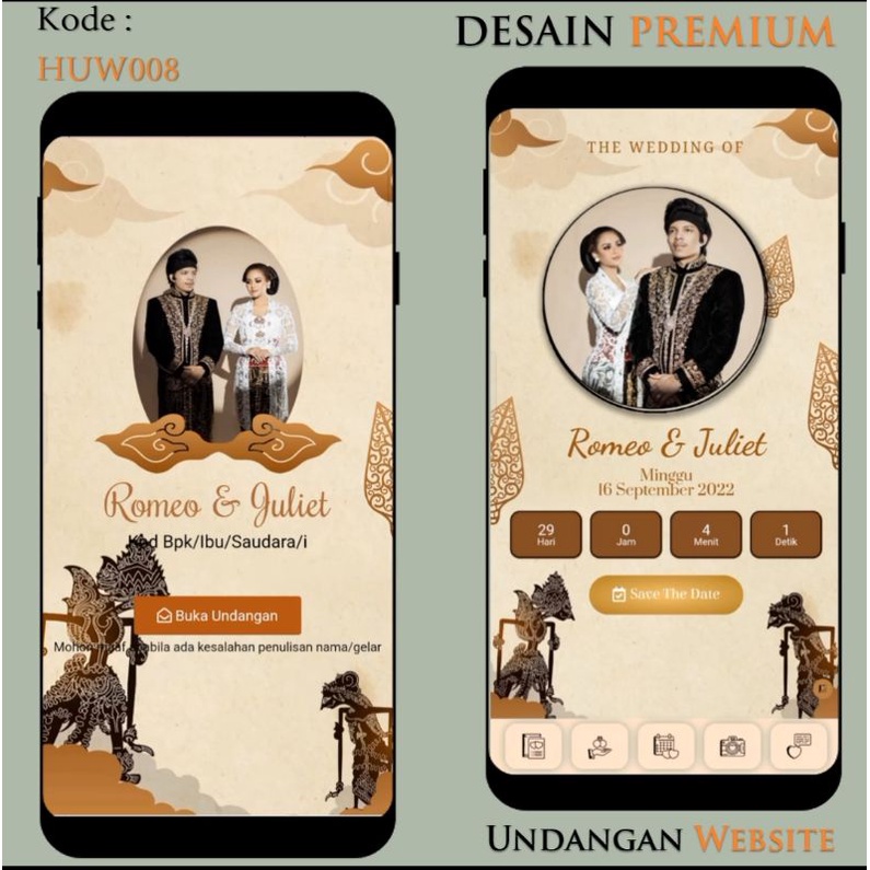 Jual Undangan Pernikahan Link site Premium Undangan Link