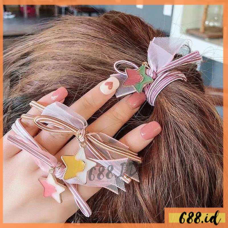 Karet Ikat Rambut Korean Style Elastis Fashion Aksesoris Rambut Wanita Anak Perempuan Cewek KCR 16