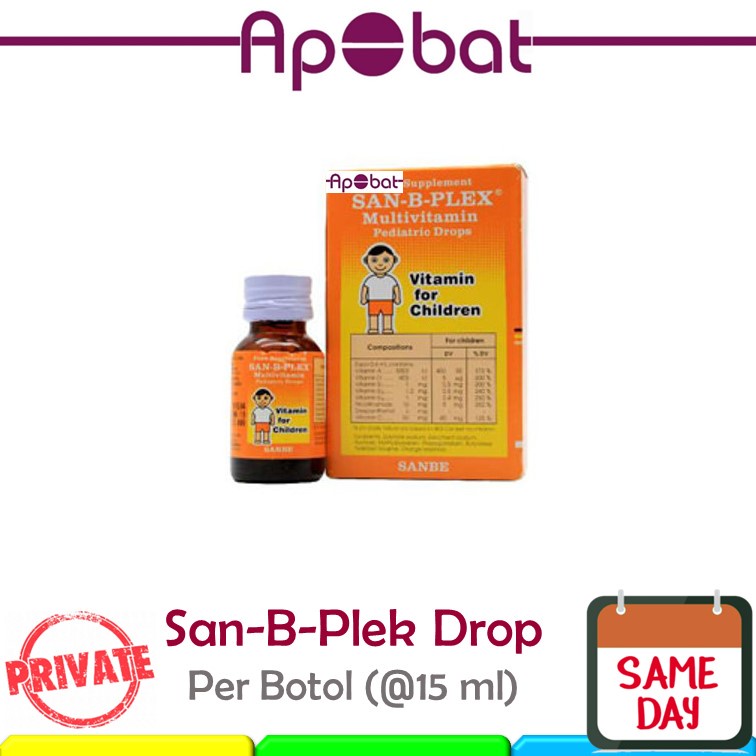 - ApObat - San B Plex DROP Vitamin Anak Bayi Nafsu Makan Sanbe Be Plek Drops Tetes Pipet Sanbeplex
