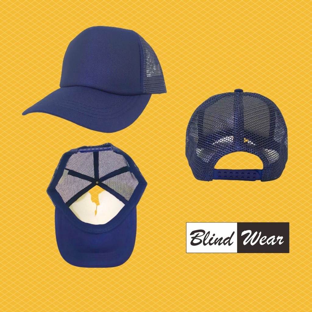 Topi Jaring Trucker Polos Pria Wanita