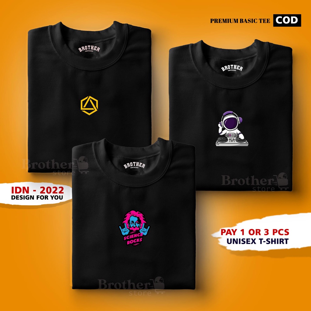 BUY 1 OR 3 PCS ( PROMO COD ) BROTHER STORE / Kaos Distro100% Catoon Combed 24s Tebal /Articel DJ