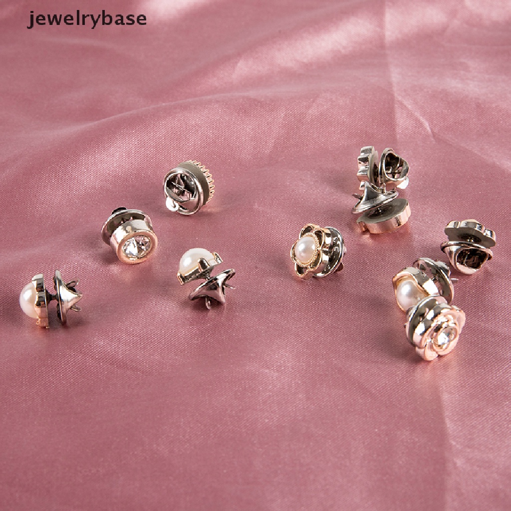 10pcs / Set Bros Pin Mutiara Berlian Imitasi Untuk Aksesoris Pakaian