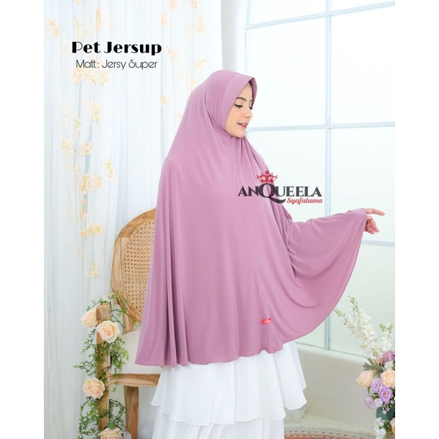 (GrosirBisa COD) Jersup Jersy Super Jumbo Suju Anqueela  Jilbab Instan Khimar Syari Jersi Super