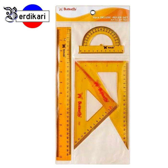

\"\"\"\] Penggaris 4pcs Deluxe Ruler Set BT 760 Butterfly
