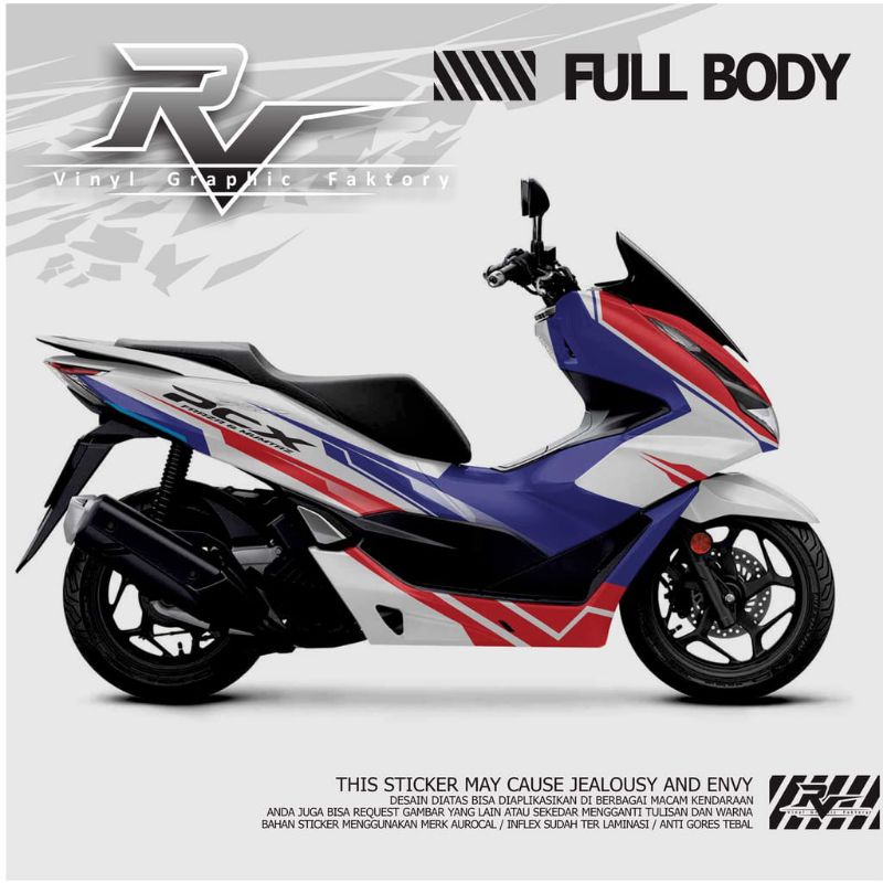 Sticker Decal Variasi untuk motor Honda PCX 150/160 CC Full body, Bisa ganti warna sesuai permintaan