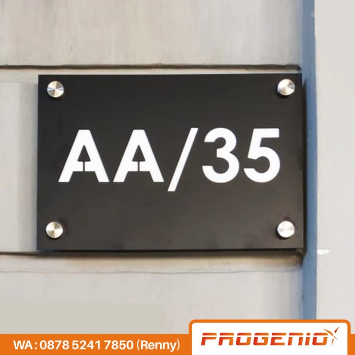 Nomor Rumah Elegan Plat Besi + Akrilik
