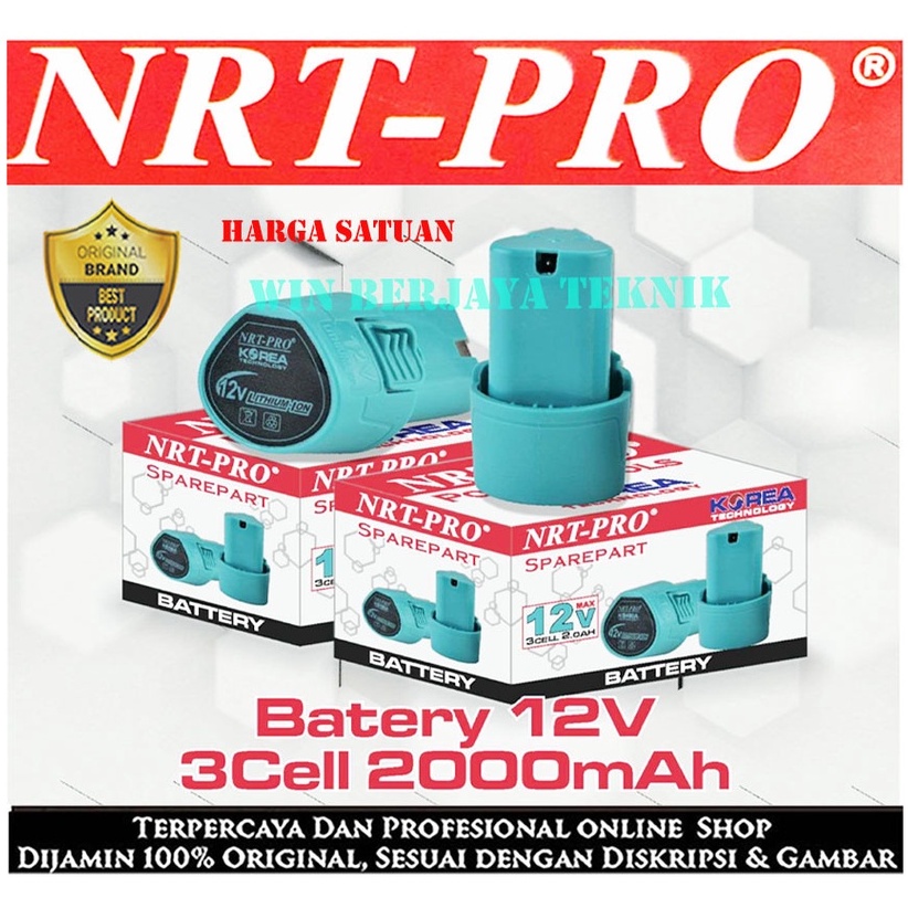NRT-PRO Baterai Mesin Bor Cordless Drill 12 V 12V DC330 DC 330 "Original By NRT PRO"