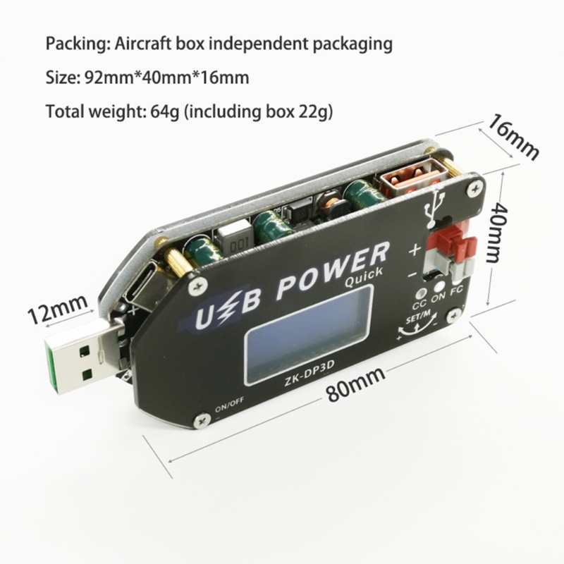 Btsg USB Adjustable Power Supply Module Tegangan Konstan Arus Konstan QC2.0 3.0