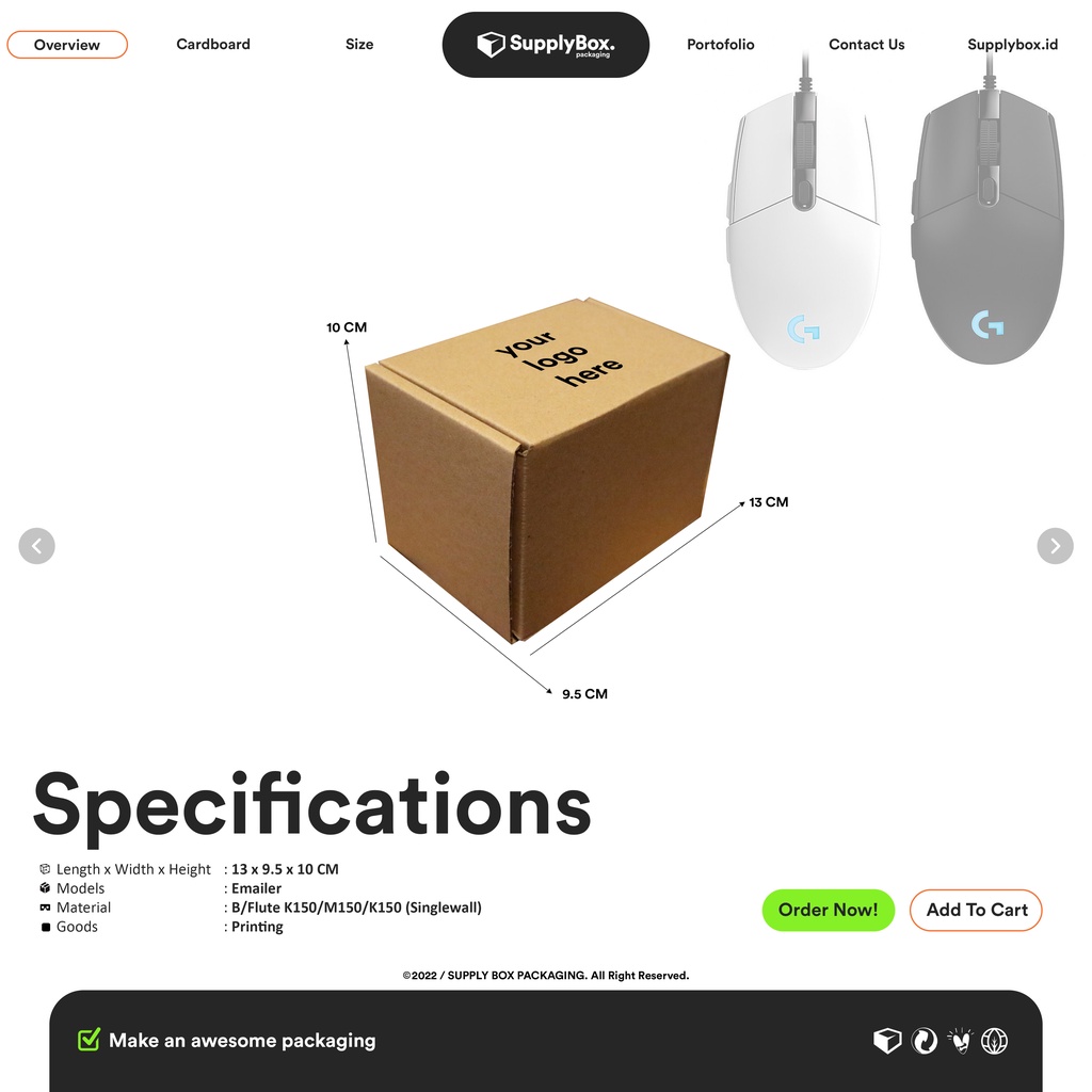 

KARDUS BOX PACKAGING PRINTING 13 x 9.5 x 10 CM | Kardus | Cardboard