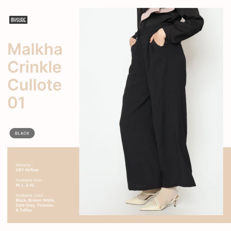 CELANA KULOT ELEGANT MALKHA CRINKLE CULLOTTE 01