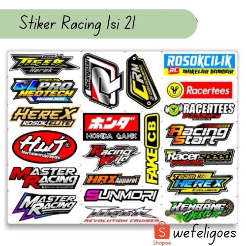 Stiker herex sunmori isi 21 / Stiker Motor master recing Honda Gank Racing Hell / Rosok Cilik / Fake
