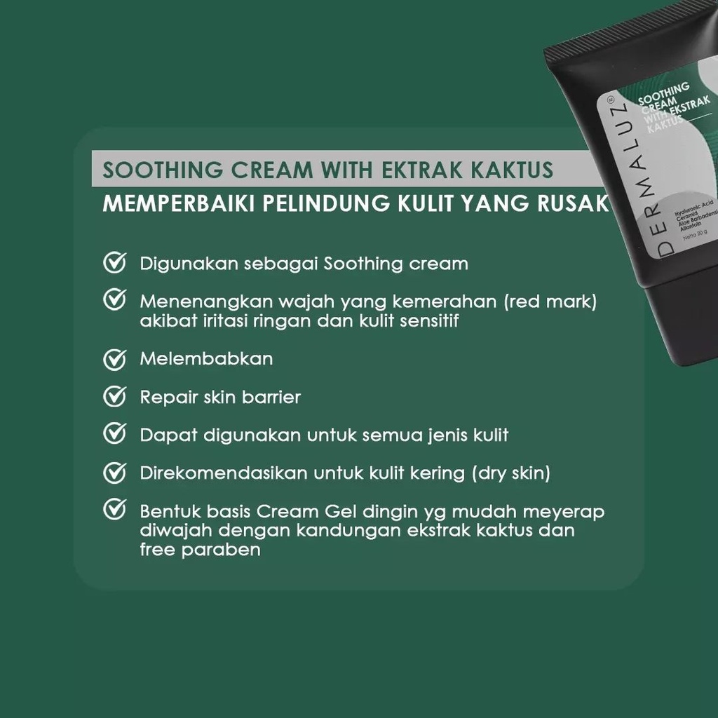 DERMALUZ SOOTHING CREAM WITH EKSTRAK KAKTUS 20GR