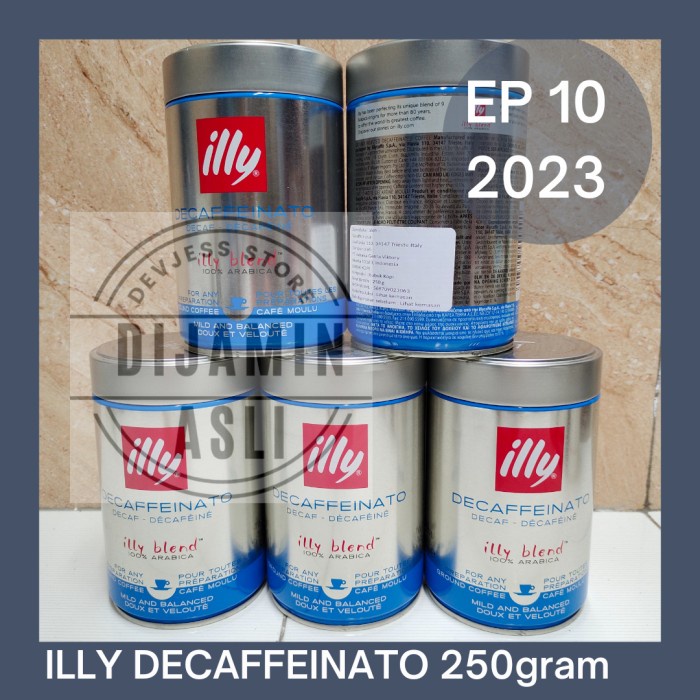 

ILLY COFFEE DECAFFEINATED GROUND ESPRESSO 250G BUBUK KOPI DECAF