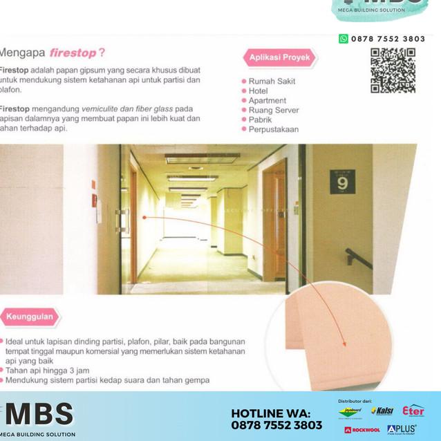 Papan Gipsum TAHAN API FIRESTOP Jayaboard 13 mm - Gypsum Jayaboard