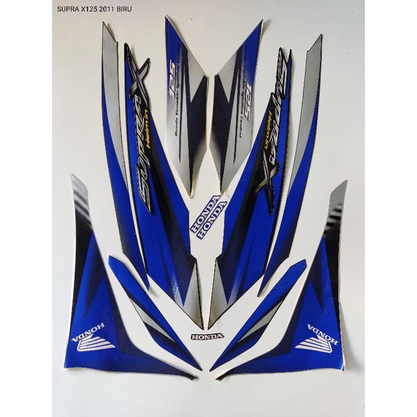 STRIPING ORI HONDA SUPRA X 125 HELM IN Th 2011/warna biru
