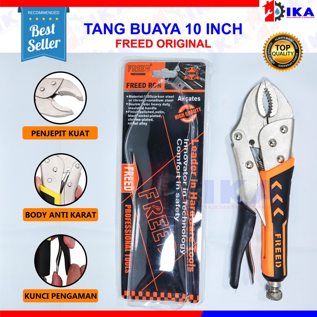 Tang Jepit Buaya bengkok FREED ORIGINAL - Locking plier curve - Vise Grip original Professional berkualitas