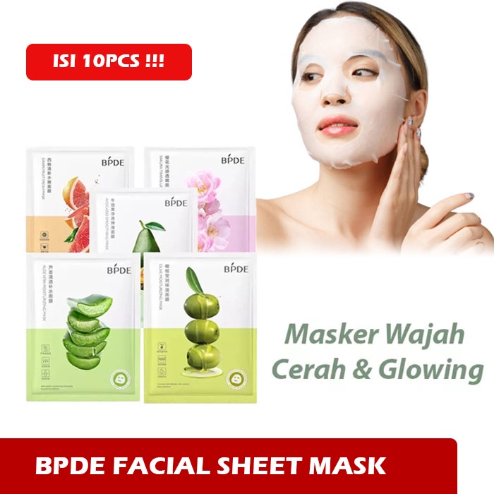 [ VARIAN RANDOM ] BPDE FACIAL SHEET MASK / MASKER WAJAH KOREA IMPORT