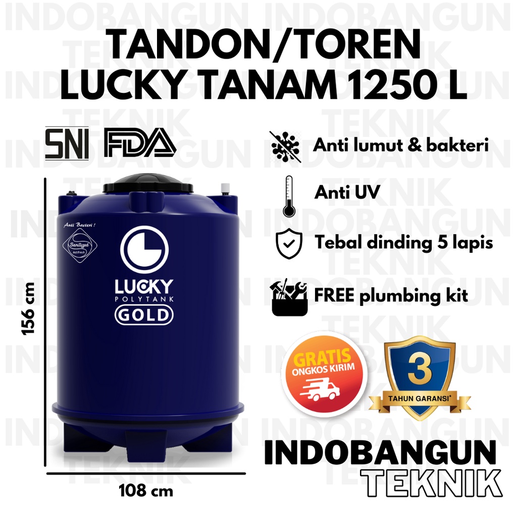 Tandon Toren Tangki Air Lucky Tanam 1000 Liter 1250 Liter Pendam Underground LPT Harga Murah Garansi