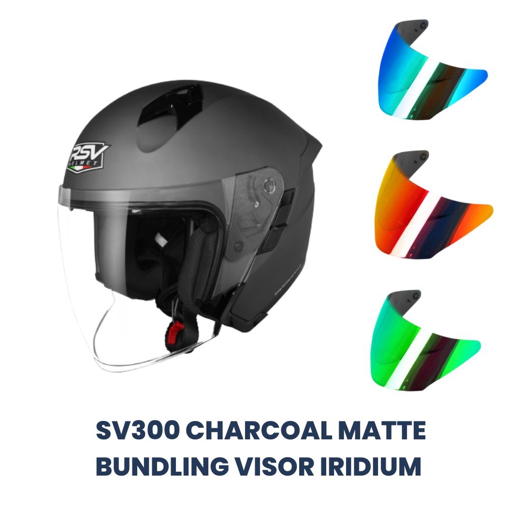 HELM RSV SV300 CHARCOAL MATTE BUNDLING VISOR IRIDIUM