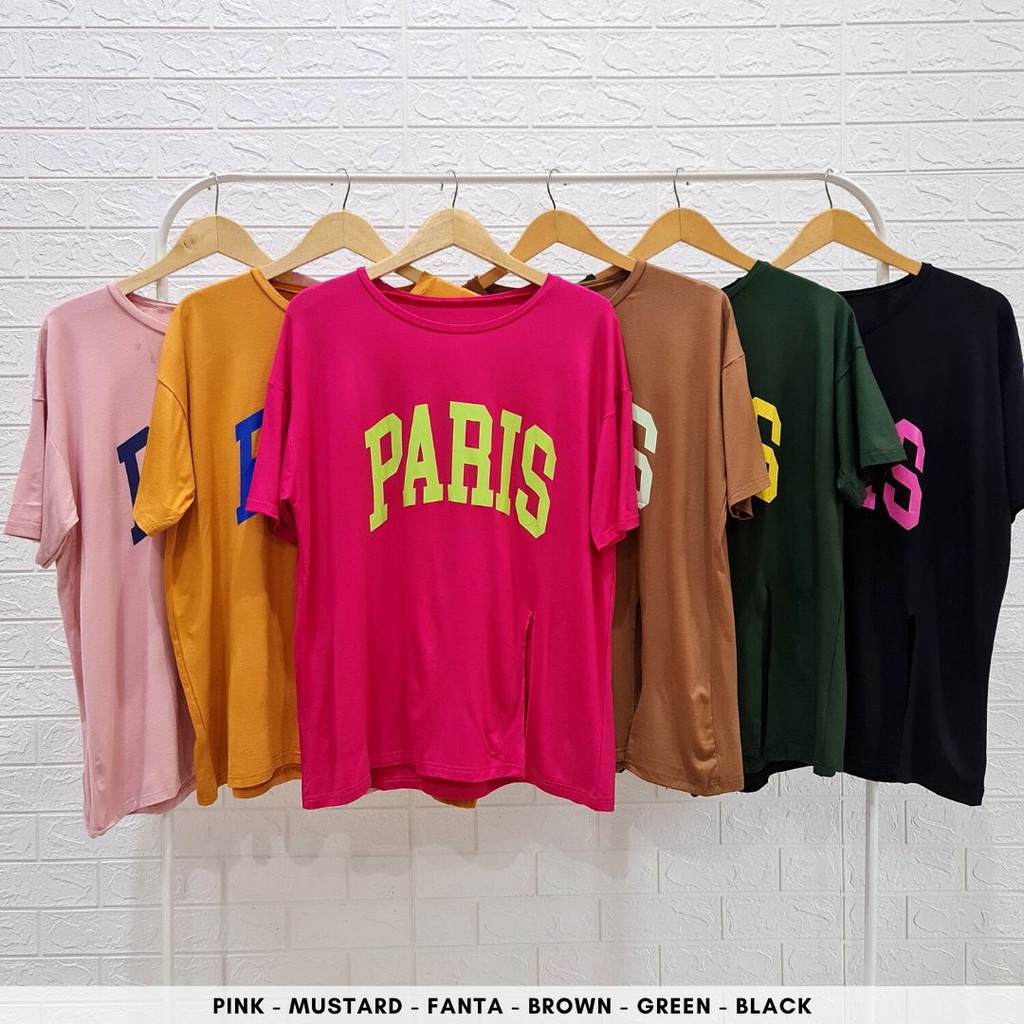 4623 pariese slit oversize t-shirt kaos spandex