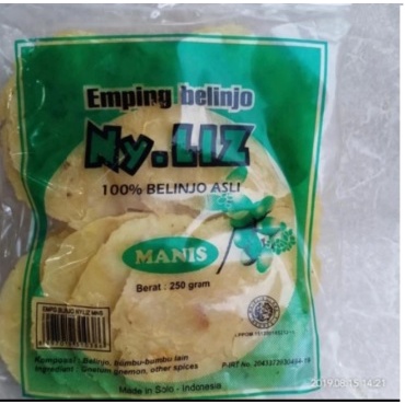 

Emping Belinjo NY LIZ (ASLI) HIJAU 250GR