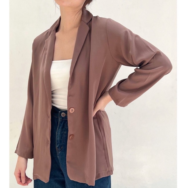 Hiyori Blazer Wanita Korean Style – Outer – Atasan Polyester Premium Korea Kekinian Rakku 231