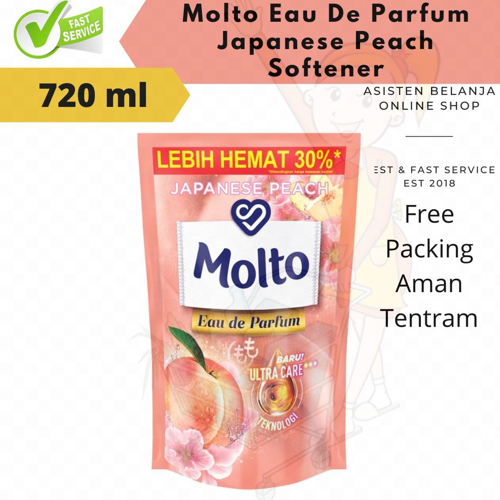 MOLTO Japanese Peach Korean Strawberry 720ml Pewangi Pelembut Softener Pakaian 720 ml