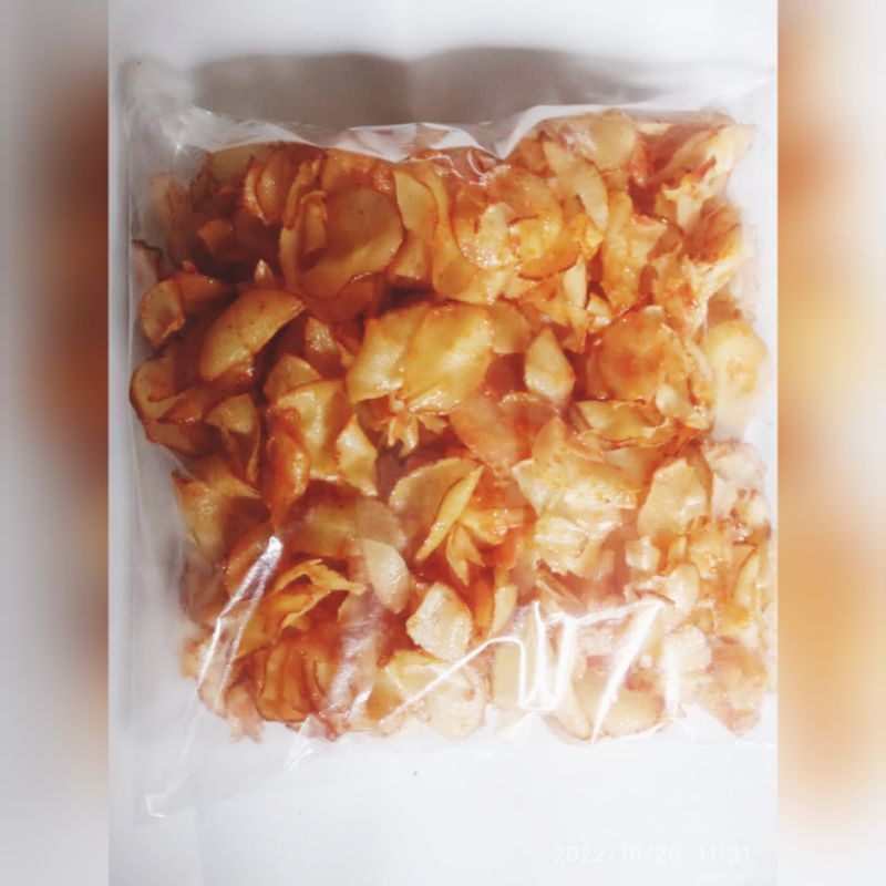 

KERIPIK SINGKONG PEDAS MANIS KLASIK RENYAH PRODUKSI RUMAHAN
