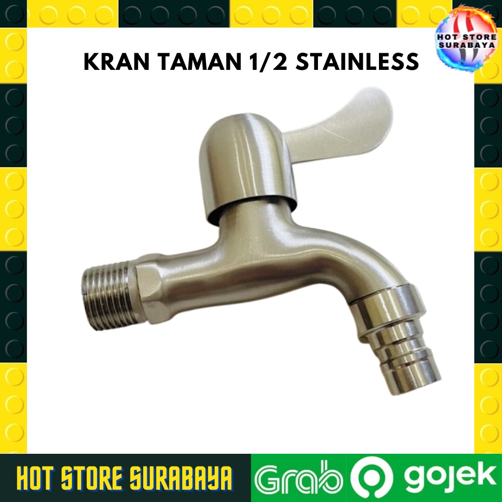 Kran Air 1/2 Inch Stainless Steel SUS 304 / Keran Air anti karat murni KRAN Wall TEMBOK DINDING