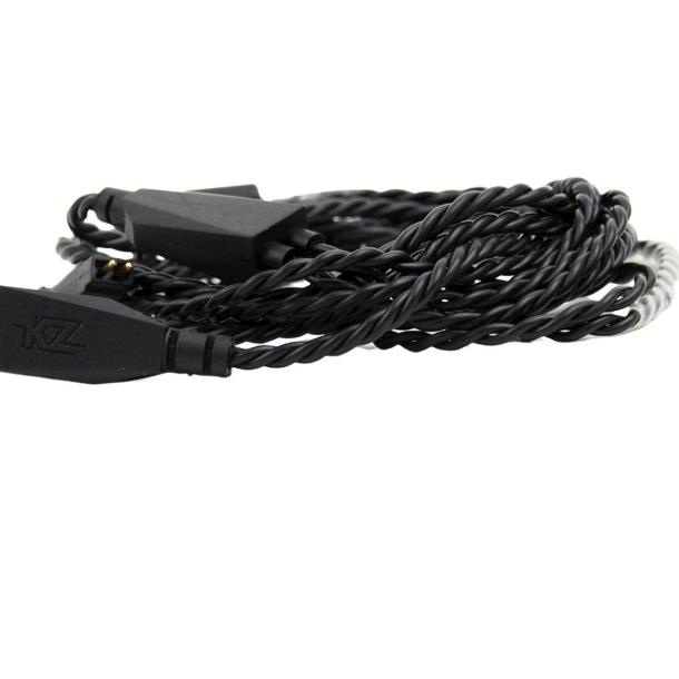 KZ Black Braided Copper Cable 2 pin 0.75mm Type A - Mic