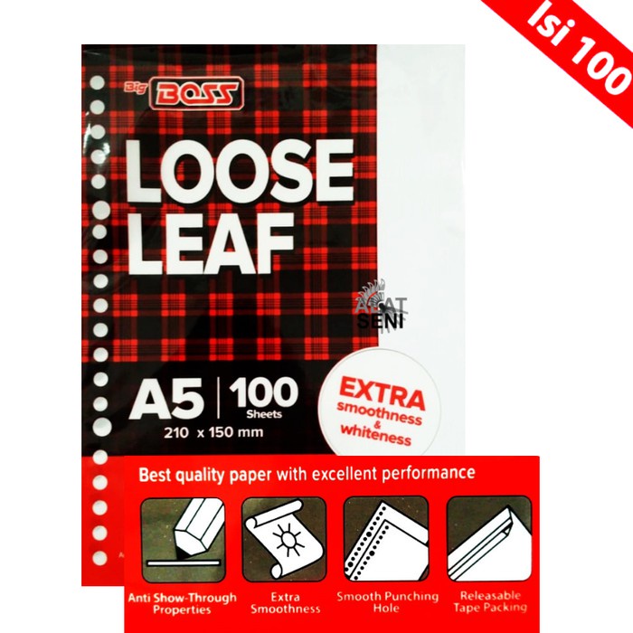 

Loose Leaf Big Boss A5 isi 50 & 100 sheets (Bergaris)