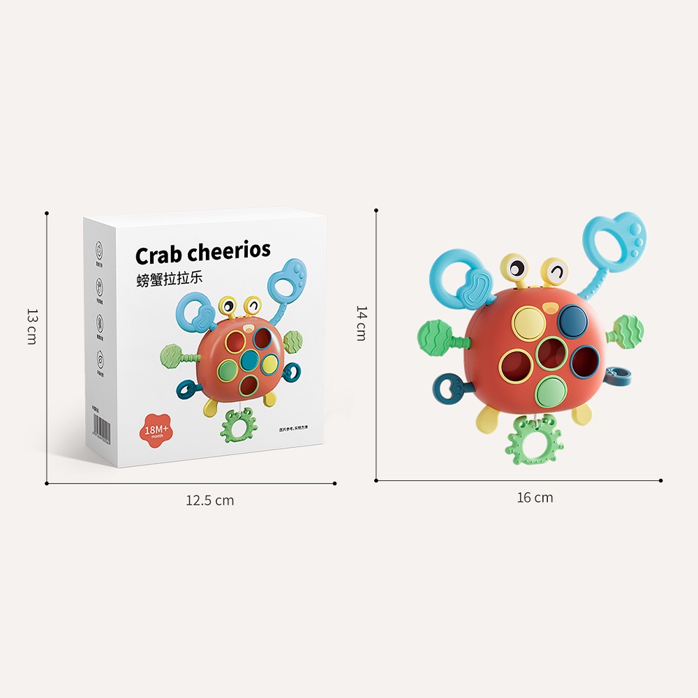 1 Pc Mainan Interaktif Bentuk Kartun Kepiting Bahan Silikon Untuk Edukasi Anak Usia 1-3 Tahun