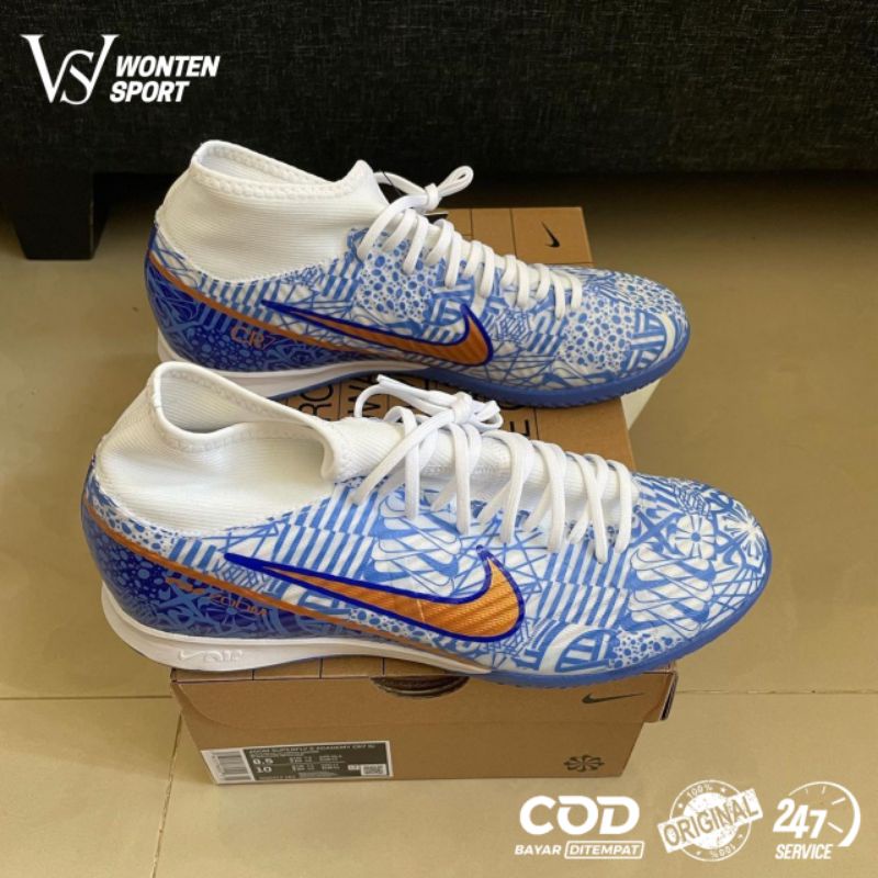 Sepatu Futsal Nike Superfly 9 Academy CR7 IC - Blue White Original