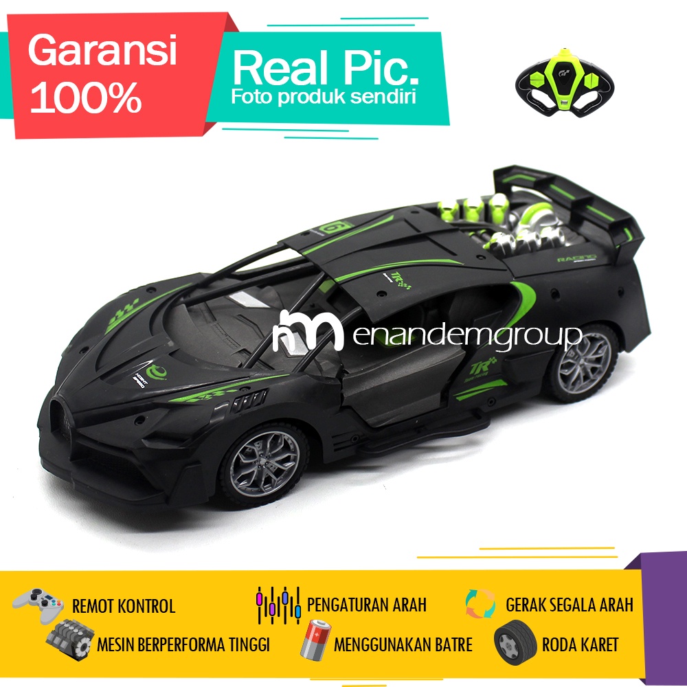 Mainan Mobil Remote Kontrol Speed Black Rider FF Buka Pintu