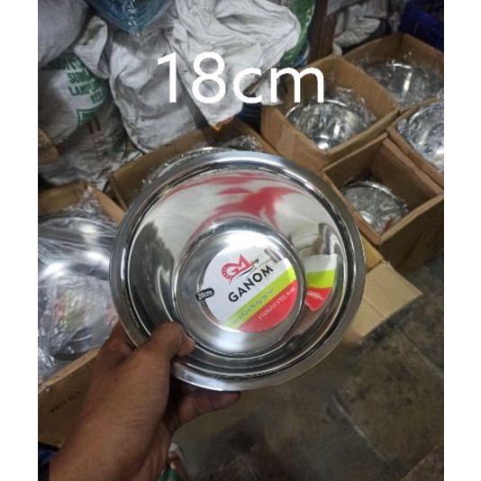 Mangkok Stainless Steel Ganom Baskom Korean Bowl Ware Cake Mix 18cm