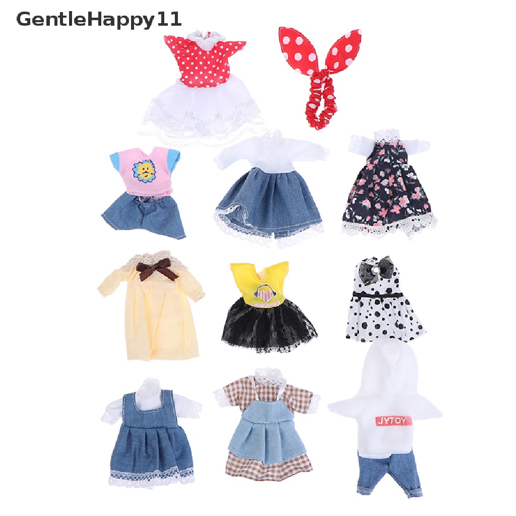 Gentlehappy 1:8rumah Boneka Boneka Mini Pakaian Setelan Rok Anak DIY Boneka Dress Mainan Anak Perempuan id