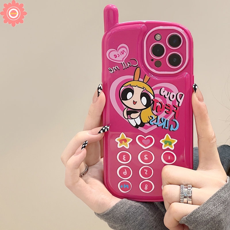 Soft Case Desain Kartun Powerpuff Girls Heart Gaya Retro Vintage Untuk iPhone 11 12 13 14 Pro MAX 14 7 8 Plus XR X XS MAX