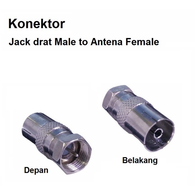 Konektor Coax Male Jarum Ke TV PAL Female F Soket Antena TV Connector F MALE to PAL MALE Sambungan Set Top Box STB TV