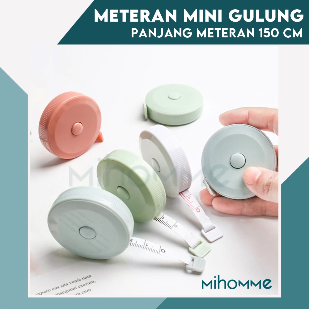 Meteran Mini Gulung Baju Pakaian Pengukur Badan Travel Tape Alat Jahit