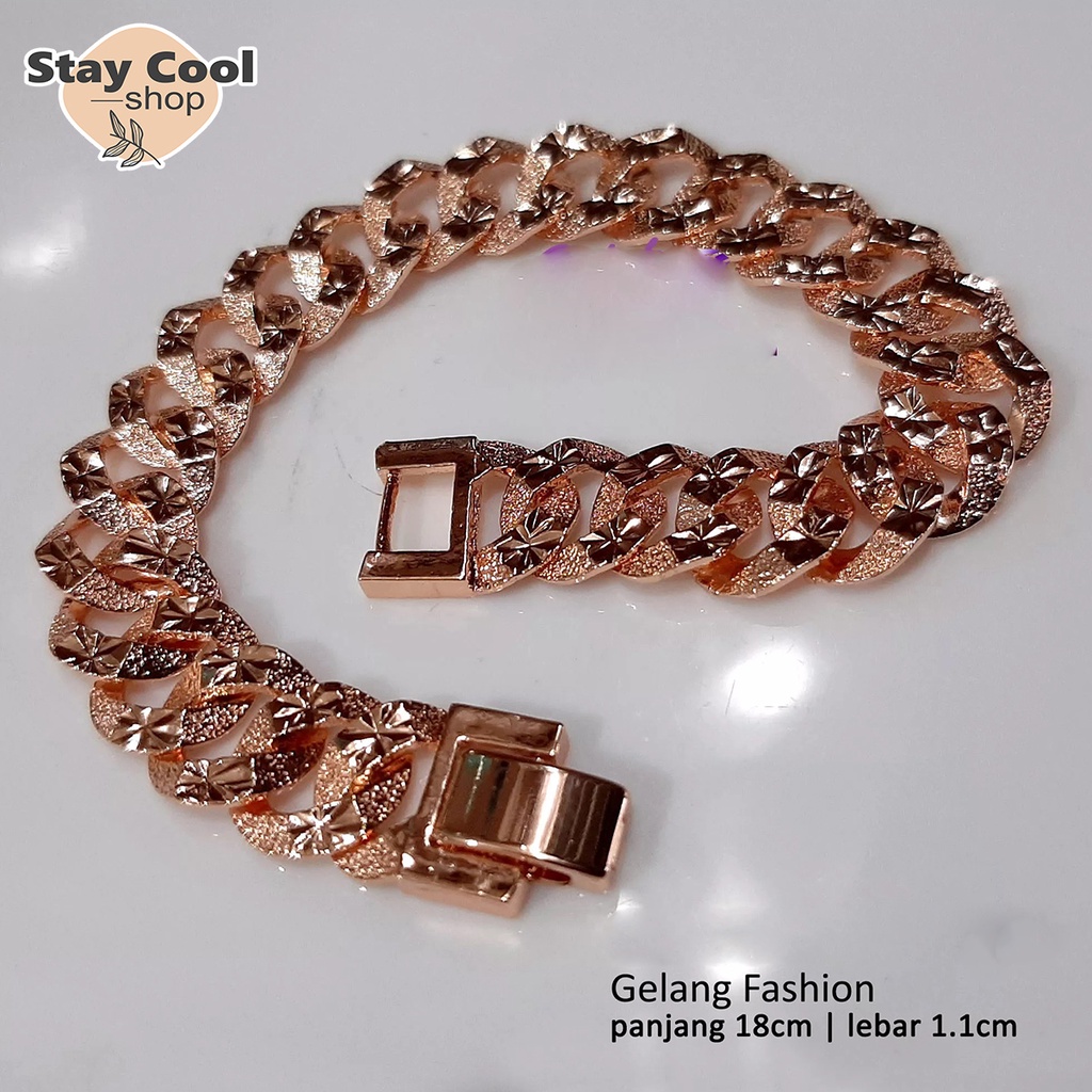 Gelang Emas Perak Sisik Naga Ukir Perhiasan Lapis Emas Gold Silver Titanium Perhiasan Fashion Import Anti Karat Anti Alergi Bagus Untuk pesta kado hadiah bisa dipakai sehari-hari Kondangan Pesta