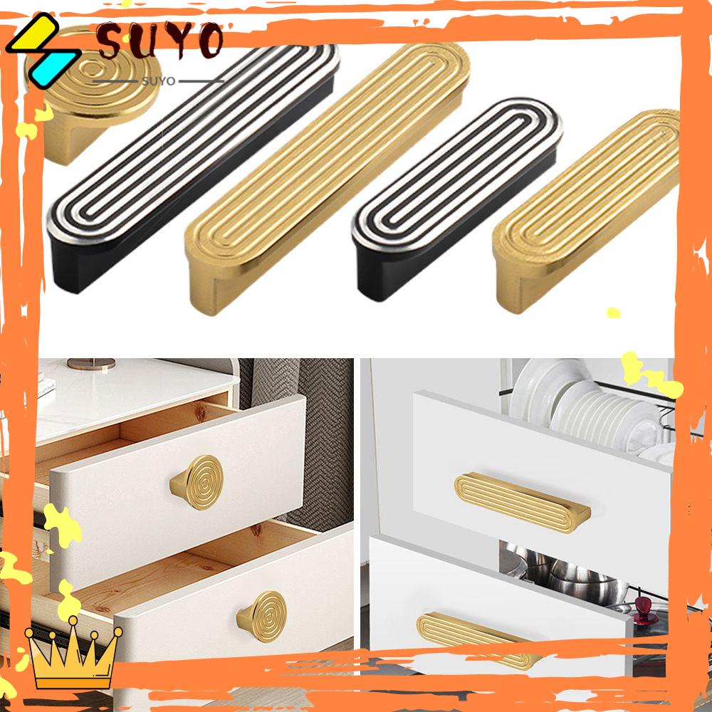 Suyo 2PCS handle / Tarikan Pintu Lemari / Laci Bahan Aluminum Alloy Untuk Dekorasi Rumah