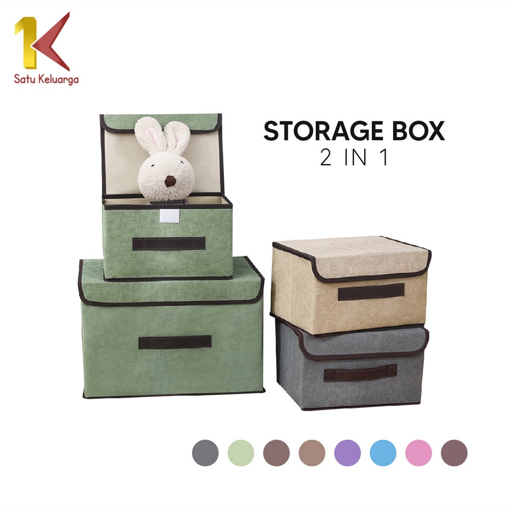 Satu Keluarga Storage Box 2in1 C484 Box Organizer Baju Kotak Mainan Anak Portable / Tempat Penyimpan