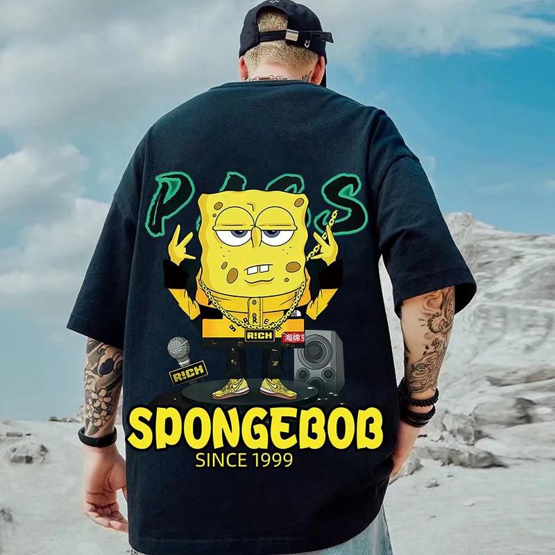 Kaos T Shirt Jepang Japanese Style Pria Wanita Unisex Motif Sablon Spongebob Keren Masakini Ukuran D